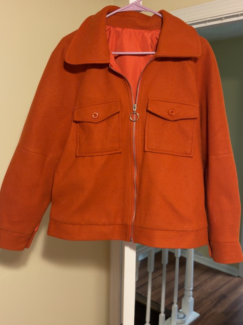 Women's Orange Zip-Front Jacket